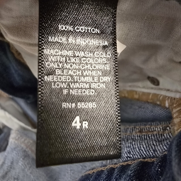 {4R} EXPRESS Original Girlfriend Two Toned Blue Denim Jeans Raw Hem - Picture 12 of 13